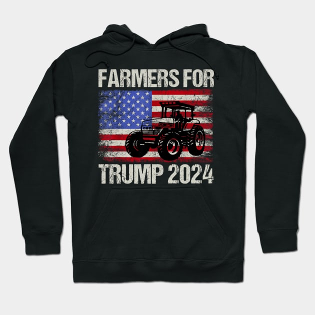 Farmers for Trump 2024 American Election Pro Trump Farmers Hoodie by Emily Ava 1